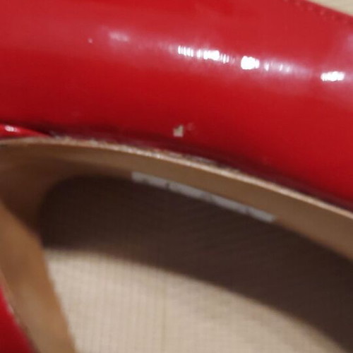 Nak Peep Toe Patent Leather Heels size 38.5 like new, red