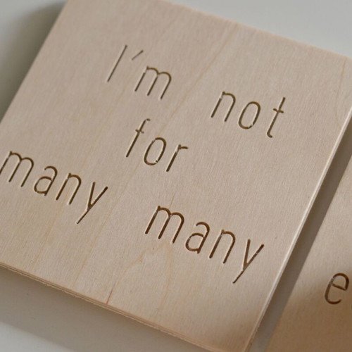 Wooden square coaster with engraving, made-to-order gift