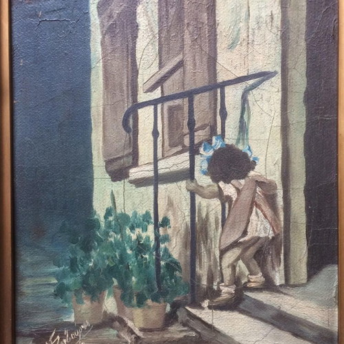 Oil painting Nikolaos Ventouras 1933 like new