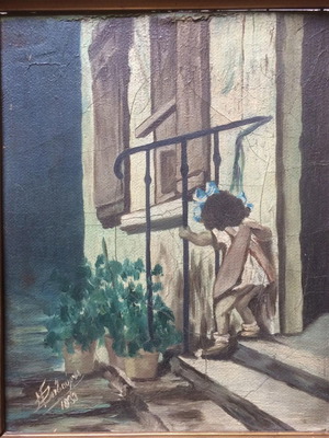 Oil painting Nikolaos Ventouras 1933 like new