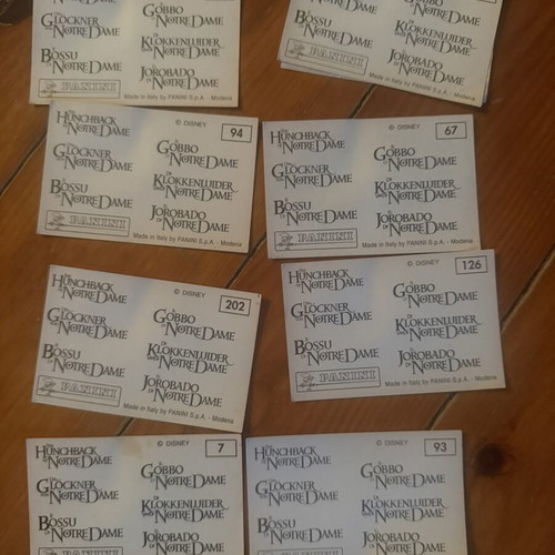 The Hunchback of Notre Dame stickers used, set of 8