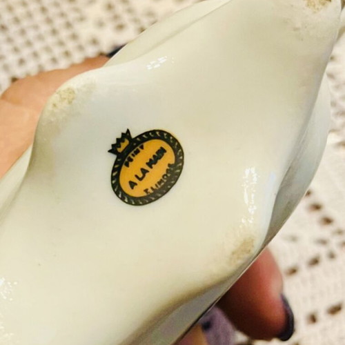 Limoge porcelain milk jug used, hand-painted vintage