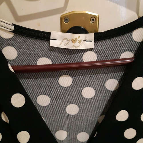 Polka Dot Dress with Pleats and Belt like new