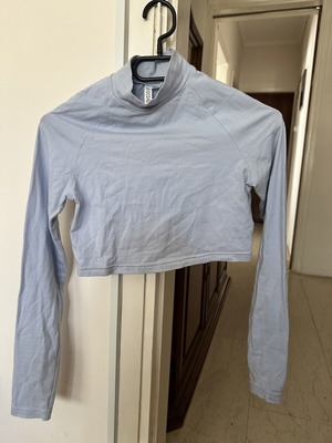 Crop long-sleeve blouse H&M like new, turquoise, size S