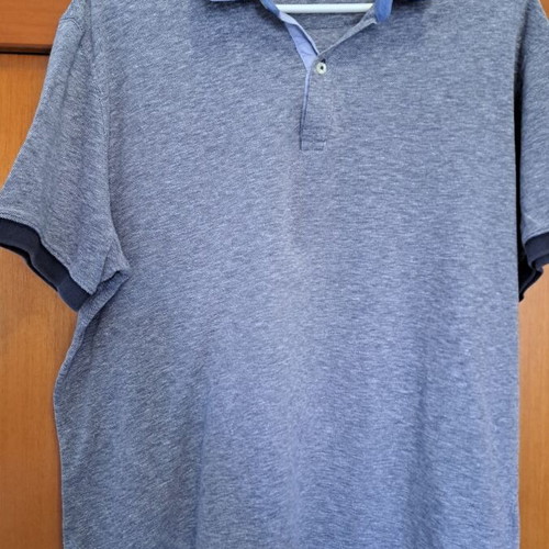 Massimo Dutti men's polo shirt used, gray melange, XL