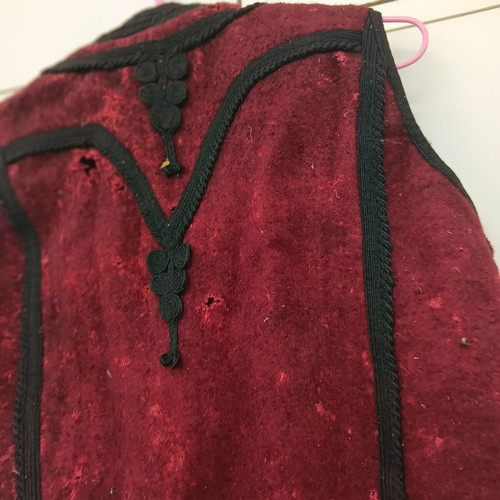 Collectible traditional woolen burgundy vest used