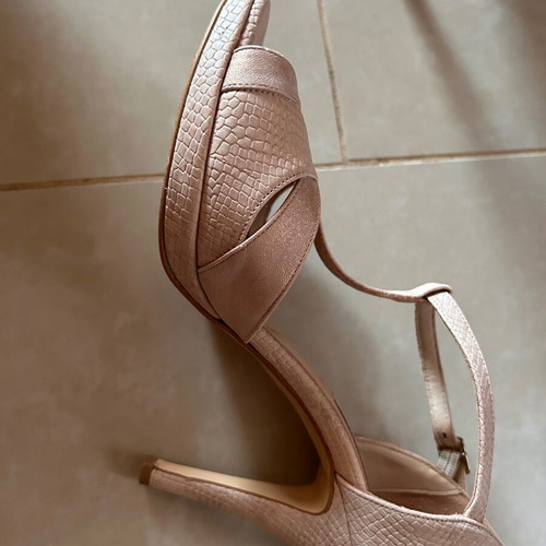 Tsakiris Mallas high heel sandals used, nude pink, size 38