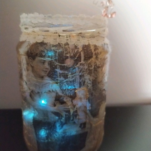 Decorative Christmas Vase Handmade with Decoupage Technique