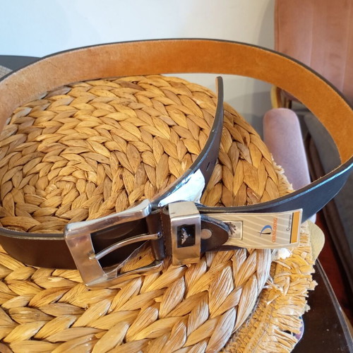 Men's genuine leather belt new, 105 cm, black