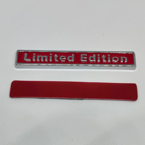 Metal Limited Edition Car Badge like new, red chrome finish