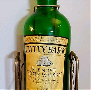 Vintage Empty Cutty Sark Whiskey One Gallon Bottle with Metal Pourer & Cradle/ Vintage άδειο Cutty Sark Whisky μπουκάλι 1 γαλόνι με Μεταλλική Συσκευή χύτευσης & Κούνια
