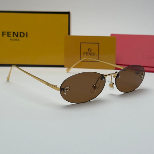 Fendi Roma Oval Gold Edition women's sunglasses new, black and brown