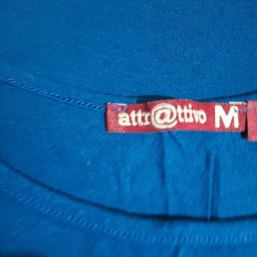 Attrattivo viscose blouse with short sleeves, petrol blue