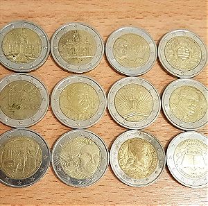 Συλλογή νομισμάτων 2 ευρώ 12 τεμάχια