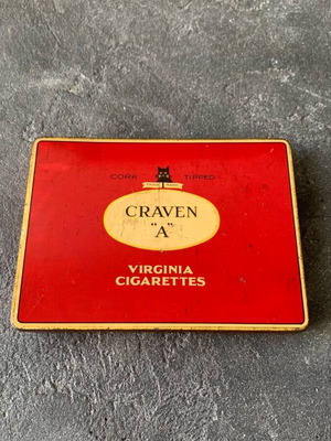 Craven A old metal cigarette box used