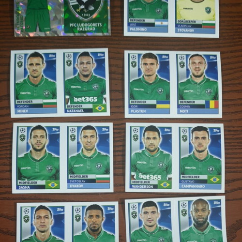 Ludogorets Razgrad Complete Team Sticker Set Topps UEFA Champions League 2016/17 like new