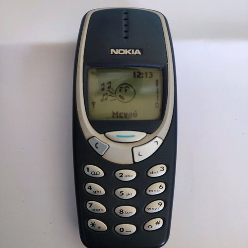 Nokia 3310 Classic Phone used, vintage brick model, blue