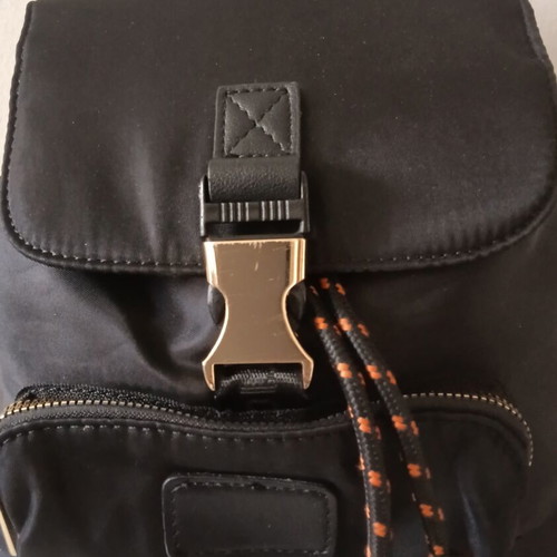 Backpack small women's black like new with gold details