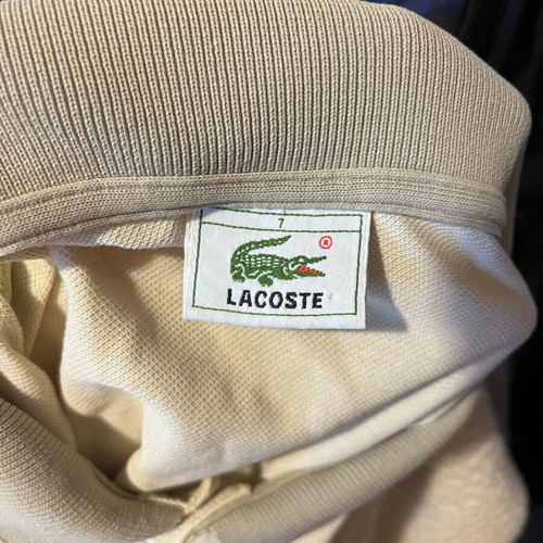 Lacoste vintage polo shirt used, beige and earth tones, size 2XL