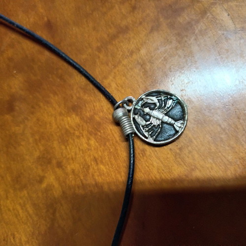 Scorpio necklace used, black and silver