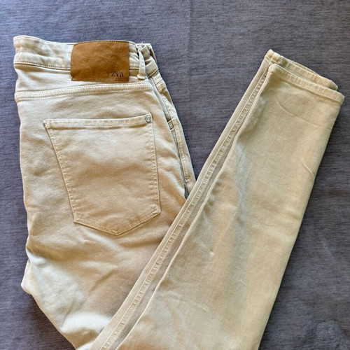 Zara Man beige slim fit jeans used, size L W34