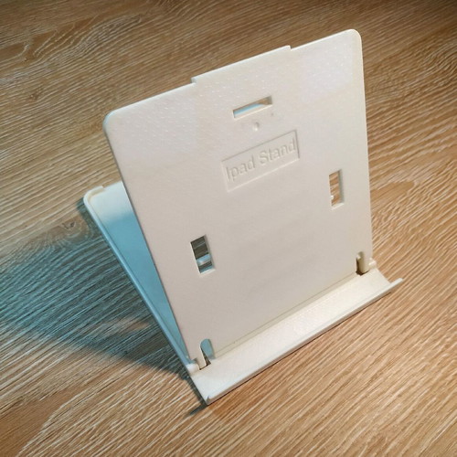Plastic stand for tablet, iPad, mobile used, white, 5 positions