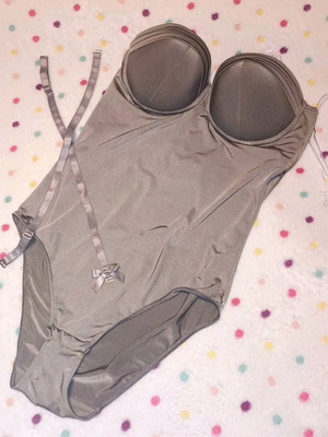 Gossip elastic bodysuit size M with built-in 75B bra new, gray