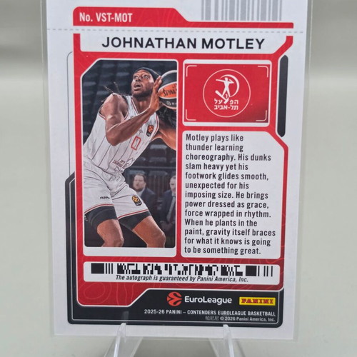 2025-26 Panini Contenders EuroLeague Jonathan Motley Veteran Ticket Auto