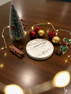 Porcelain coasters white with gold accents, set of 3 new