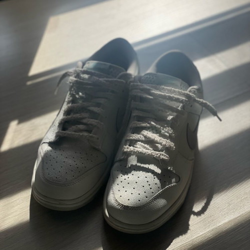 Nike Dunk Low shoes used, white, size 44.5