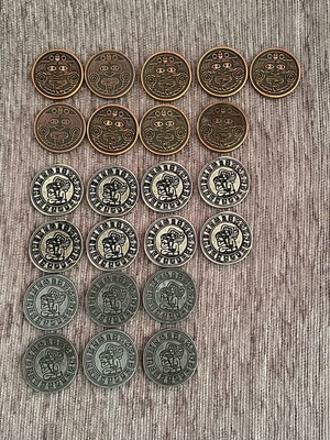 Metal coins pack of 23 pieces