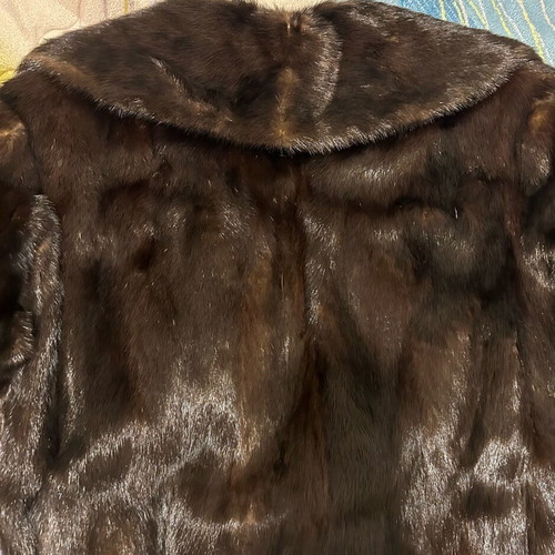 Authentic mink fur coat like new, brown, size L