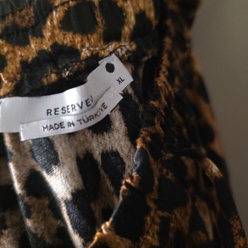 Leopard midi skirt with adjustable cord, satin, like new