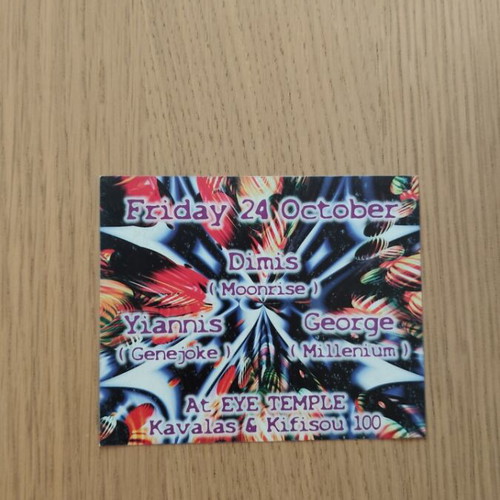Rave Flyer 1997 Eye Temple Psychedelic Trance Party mint condition
