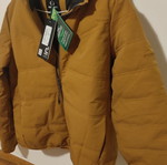 Emerson women's puffer jacket with hood, yellow, size S