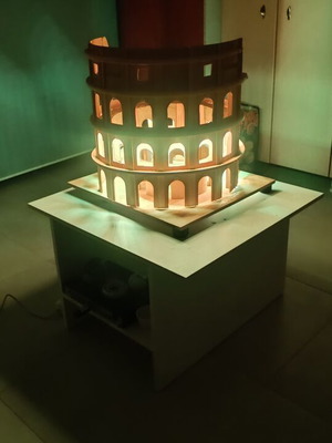 Colosseum wooden model with LED lighting, handmade