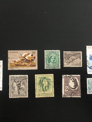 Australian stamps used, pack of 9, sealed