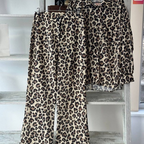 Leopard set medium new, cotton/polyester blend