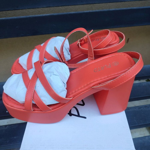 Orange platform sandals new size 38 with thick heel