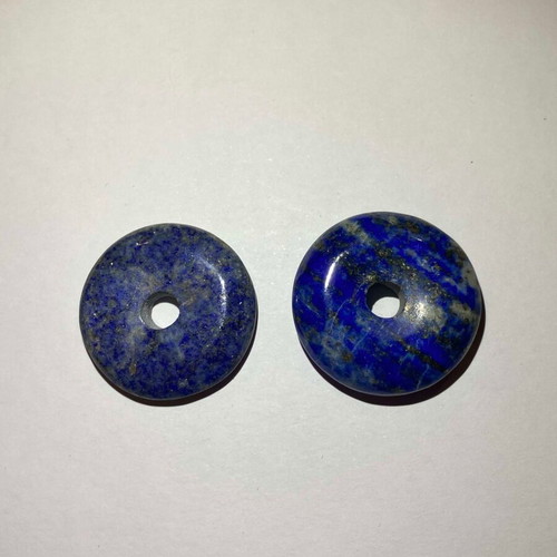 Lapis Lazuli donut-shaped polished set of 2, natural AA quality