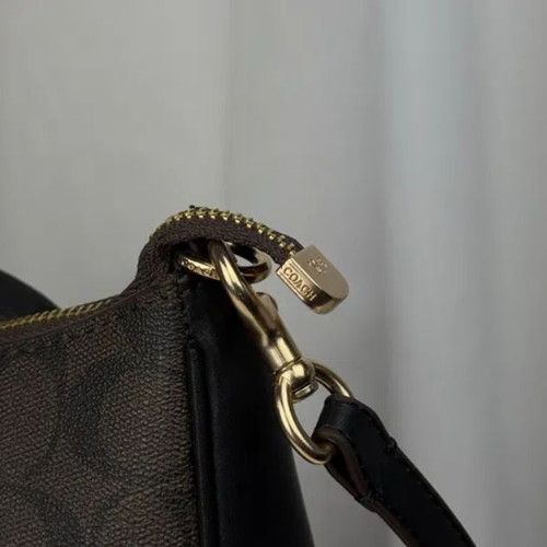 Coach Teri shoulder bag in signature canvas, brown/black