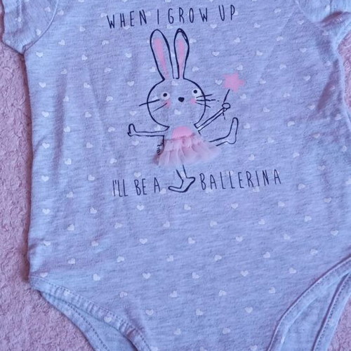 Miss Ebita baby bodysuit and tutu set, 12 months, pink and grey