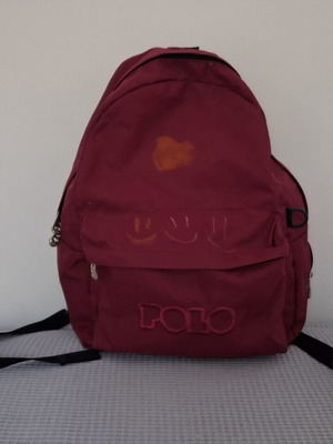 Polo оригинална раница, бордо с детски рисунки