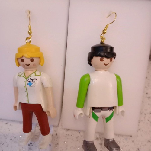 Playmobil earrings the vet & the businessman!!