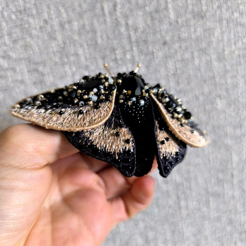 Handmade butterfly brooch new with Swarovski crystals and Japanese beads