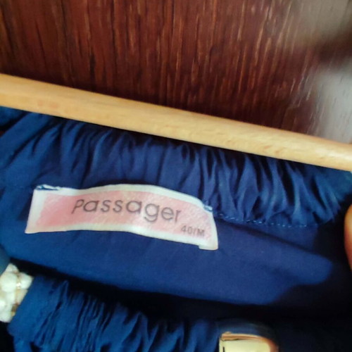 Φόρεμα Passager μπλε ρουά μίνι σαν καινούργιο, αρχαίο ελληνικό στυλ με χρυσές λεπτομέρειες