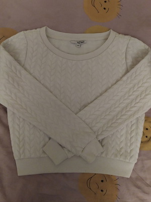 Tally Weijl crop sweatshirt, white, size XXS
