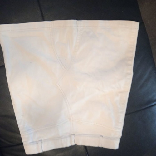 Denim girls' skirt used, short, white with front slit