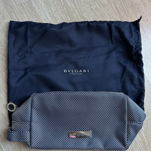 Bvlgari Beauty Pouch New, Gray and Blue