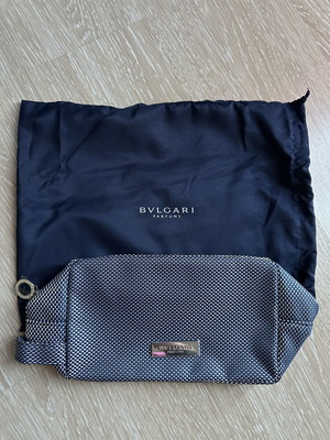 Bvlgari Beauty Pouch New, Gray and Blue